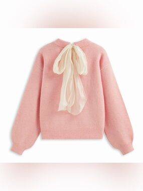 NWT - Cider Pink Heather Sweater w. Bow Tie